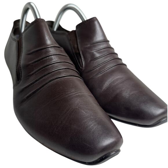 Josef Seibel Ruched Comfort Square Toe Shoes Sz 41 Low Heel Cuban SlipOn Germany - Picture 2 of 13